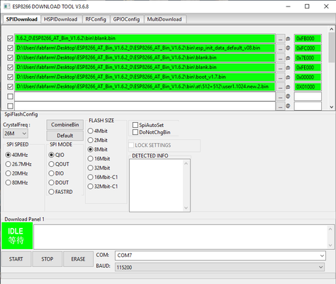 default esp8266 firmware